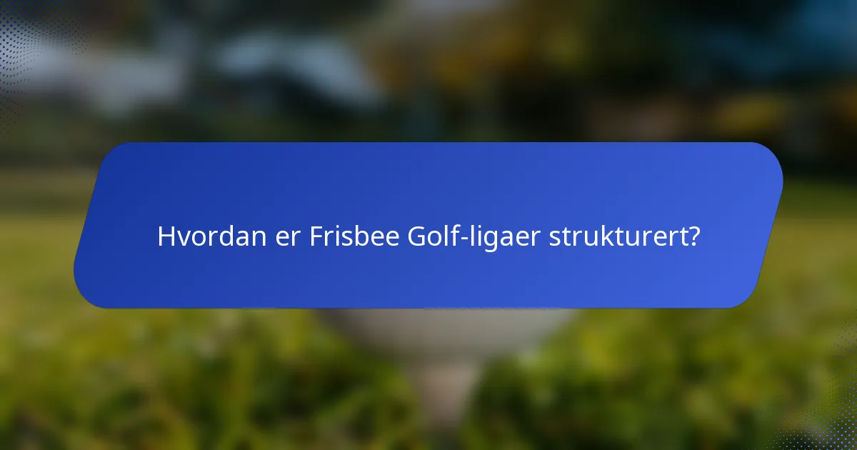 Hvordan er Frisbee Golf-ligaer strukturert?